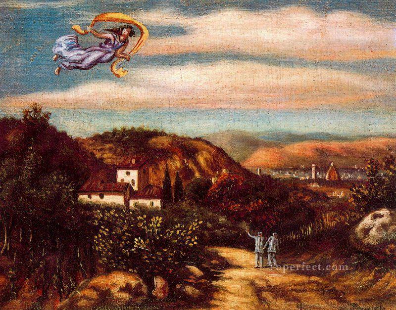 paisaje con divinidad Giorgio de Chirico Surrealismo Pintura al óleo